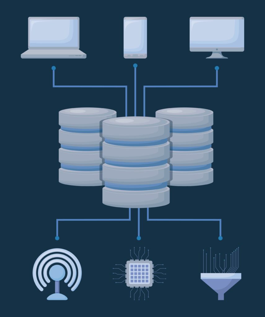 Diagram showing how fragmented banking systems create risk when data stays in silos across departments.